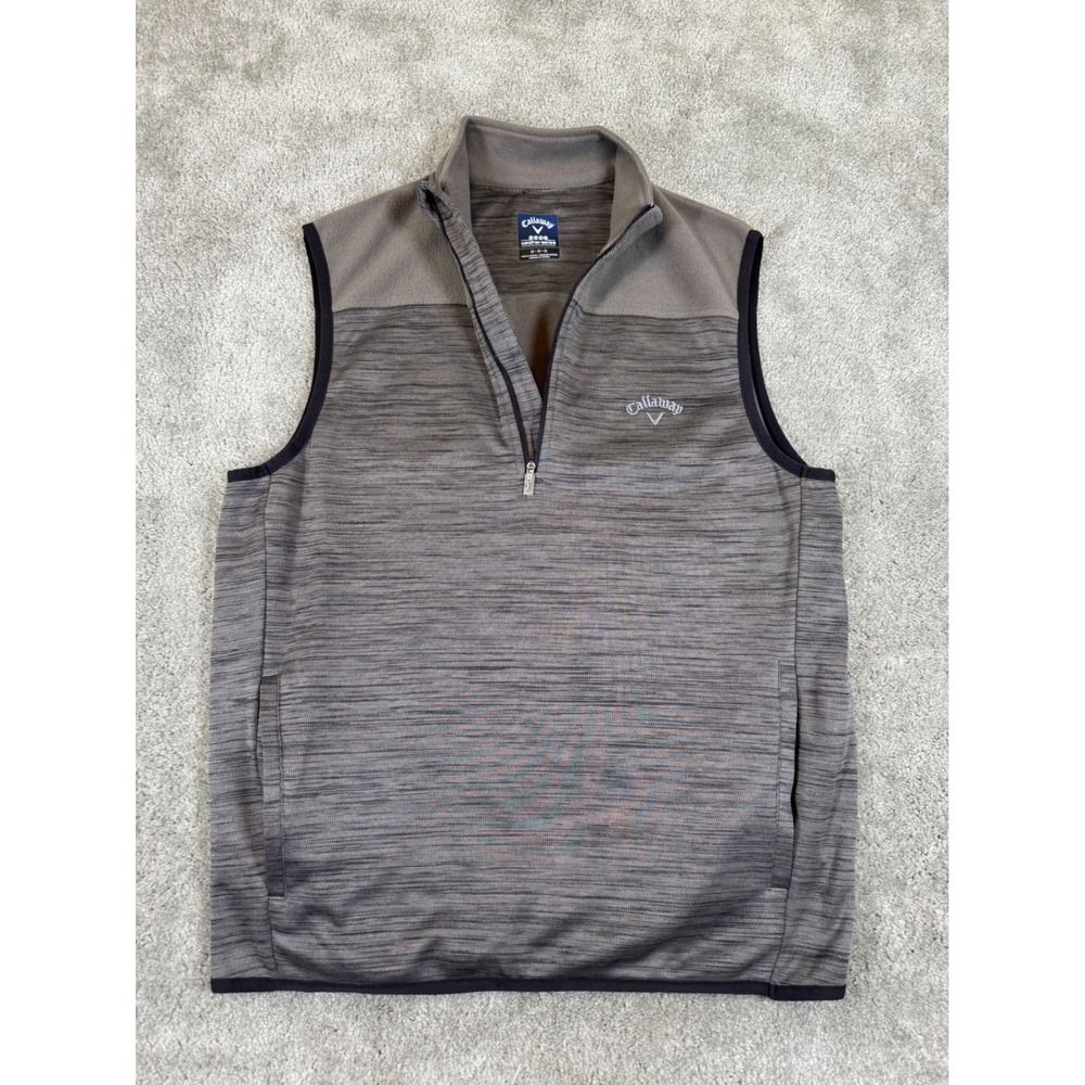 Callaway Weather Series Mens Grey Space Dye Quarter Zip Golf Vest Size Medium